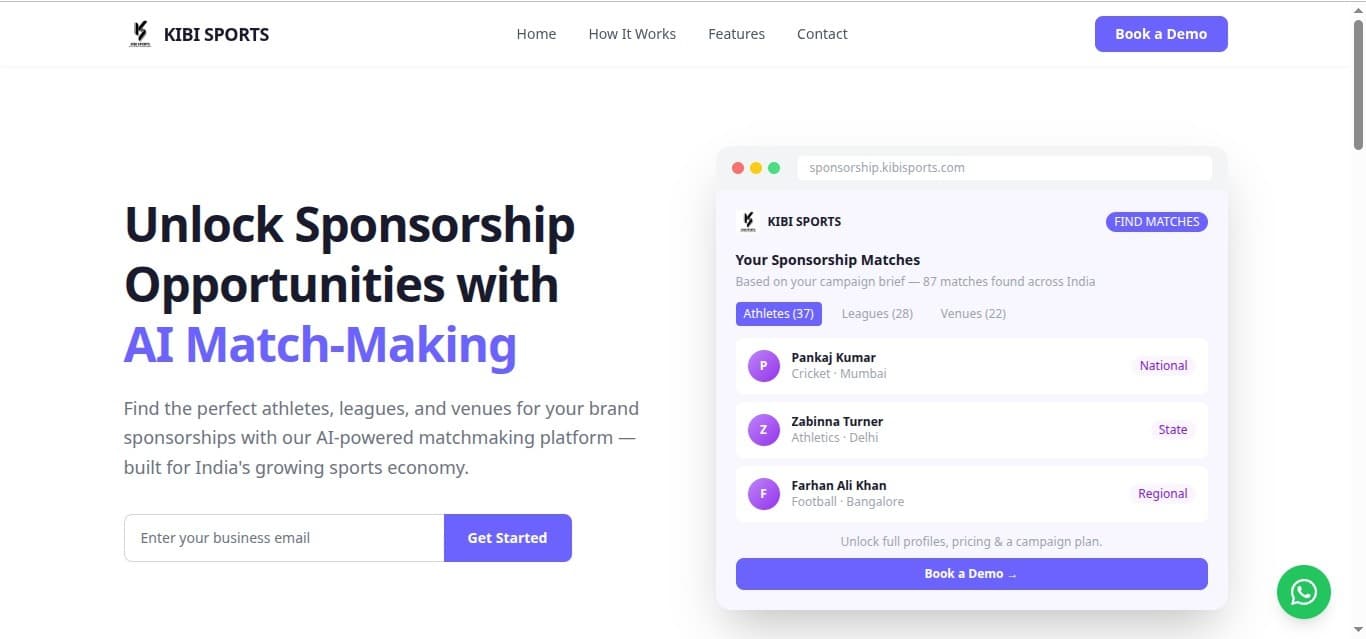 KIBI Sports brand sponsorship matching